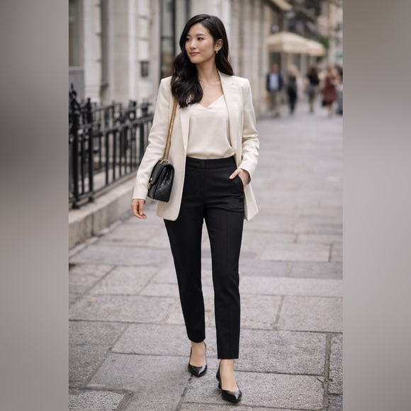 Maje Black Straight Leg Women's Pants